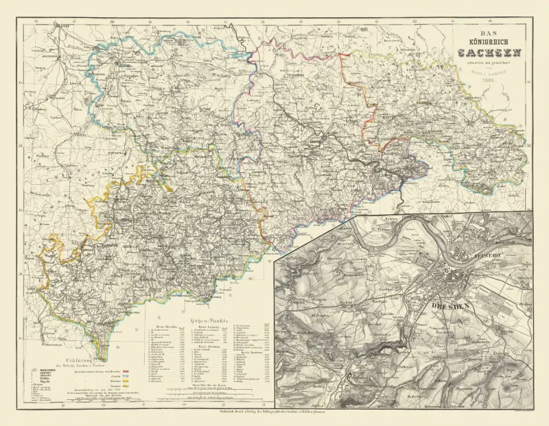 Historische kaart Saksen