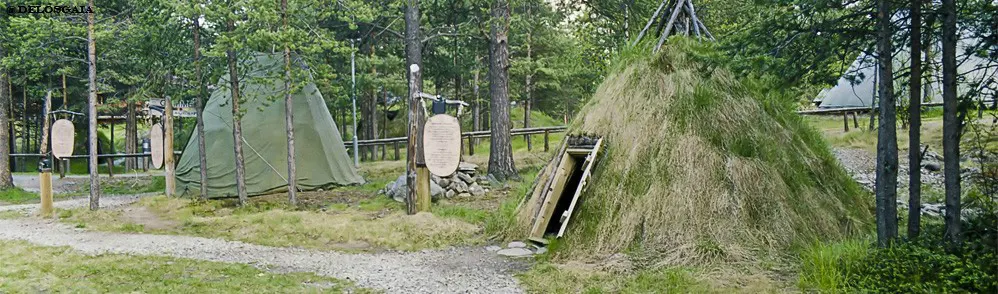 Zomer residentie in Sami cultuuraprk in Karasjok